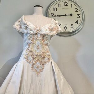 Vintage White and Cream Wedding Dress